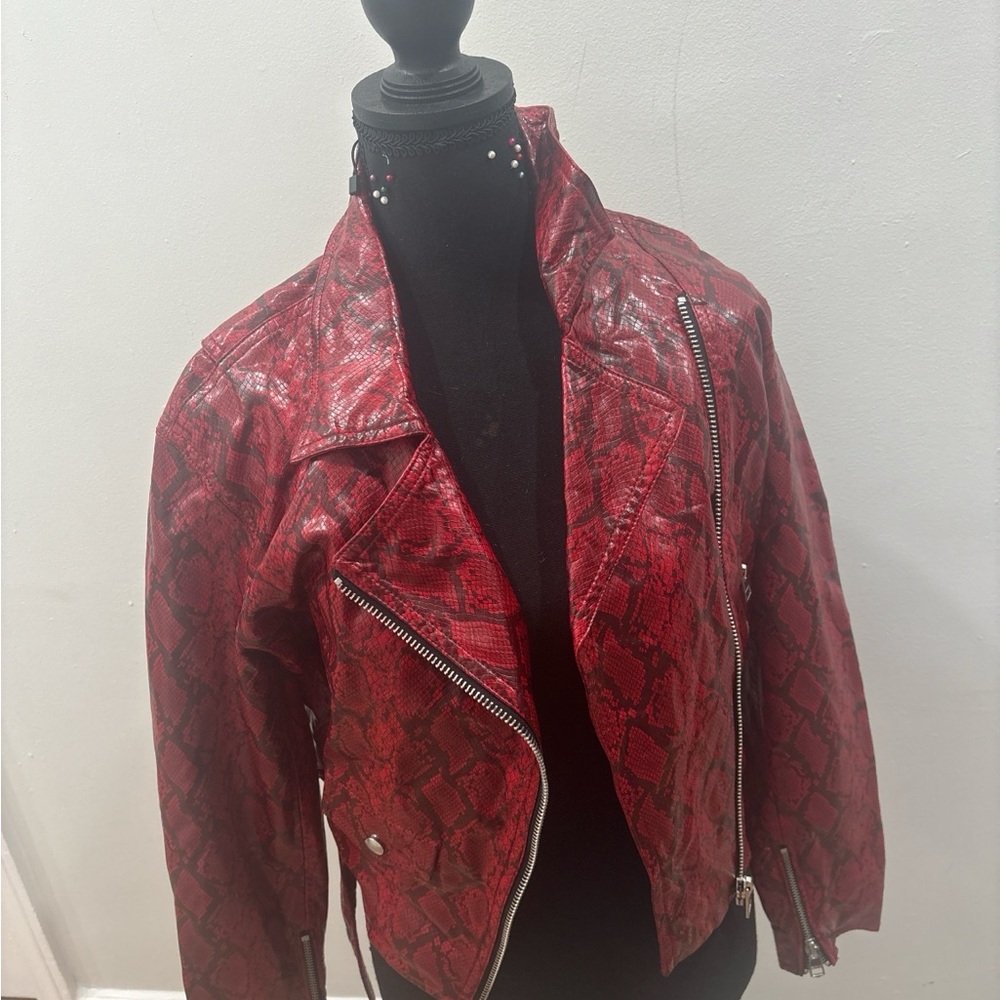 Red Snake Print Women’s Jacket
